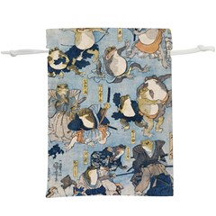 Famous Heroes Of The Kabuki Stage Played By Frogs   Lightweight Drawstring Pouch (xl) by Sobalvarro