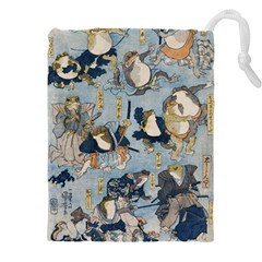 Famous heroes of the kabuki stage played by frogs  Drawstring Pouch (5XL)