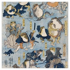 Famous heroes of the kabuki stage played by frogs  Long Sheer Chiffon Scarf 