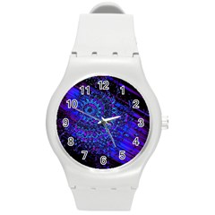 Uv Mandala Round Plastic Sport Watch (m) by MRNStudios