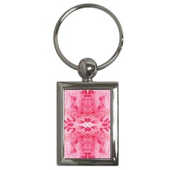 Pink Marbling Ornate Key Chain (rectangle) by kaleidomarblingart