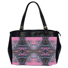 Grey Pink Module  Oversize Office Handbag (2 Sides) by kaleidomarblingart