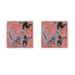 Pink Arabesque Cufflinks (square) by kaleidomarblingart