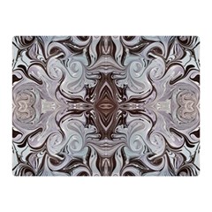 Turquoise Black Arabesque Repeats Double Sided Flano Blanket (mini)  by kaleidomarblingart