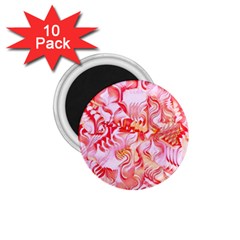 Cherry Blossom Cascades Abstract Floral Pattern Pink White  1 75  Magnets (10 Pack)  by CrypticFragmentsDesign