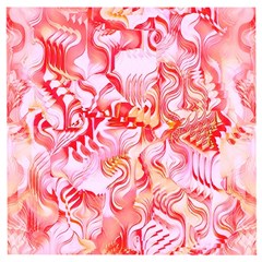 Cherry Blossom Cascades Abstract Floral Pattern Pink White  Wooden Puzzle Square by CrypticFragmentsDesign