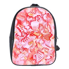 Cherry Blossom Cascades Abstract Floral Pattern Pink White  School Bag (large) by CrypticFragmentsDesign