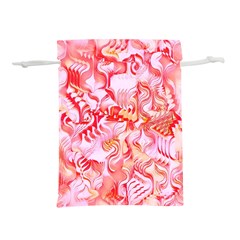 Cherry Blossom Cascades Abstract Floral Pattern Pink White  Lightweight Drawstring Pouch (m) by CrypticFragmentsDesign