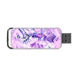 Hydrangea Blossoms Fantasy Gardens Pastel Pink And Blue Portable Usb Flash (two Sides) by CrypticFragmentsDesign