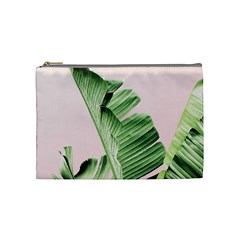 Palm Leaves On Pink Cosmetic Bag (medium) by goljakoff