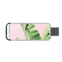 Palm Leaves On Pink Portable Usb Flash (one Side) by goljakoff