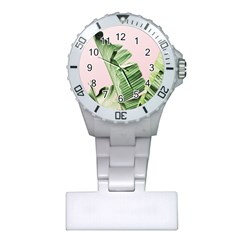 Palm Leaves On Pink Plastic Nurses Watch by goljakoff