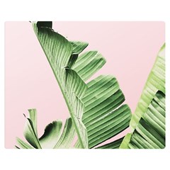 Palm Leaves On Pink Double Sided Flano Blanket (medium)  by goljakoff