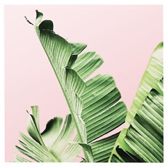 Palm Leaves On Pink Wooden Puzzle Square by goljakoff