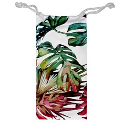 Tropical Leaves Jewelry Bag by goljakoff