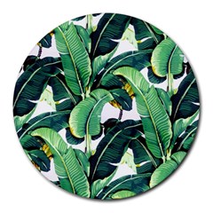 Banana Leaves Round Mousepads by goljakoff