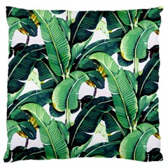 Banana Leaves Large Flano Cushion Case (two Sides) by goljakoff