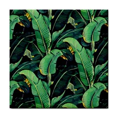 Night Banana Leaves Tile Coaster