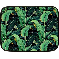 Night Banana Leaves Double Sided Fleece Blanket (mini)  by goljakoff