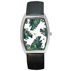 Banana Leaves Barrel Style Metal Watch by goljakoff