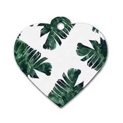 Banana Leaves Dog Tag Heart (one Side) by goljakoff