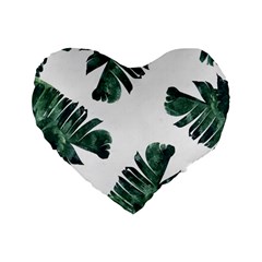 Banana Leaves Standard 16  Premium Heart Shape Cushions by goljakoff