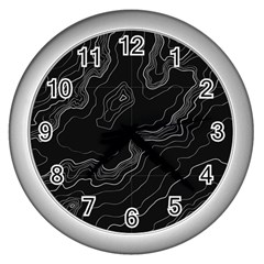 Topography Map Wall Clock (silver) by goljakoff