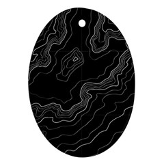 Topography Map Oval Ornament (two Sides)