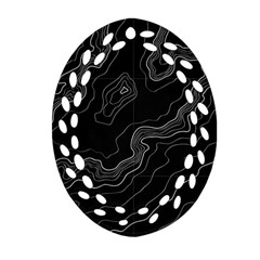 Topography Map Oval Filigree Ornament (two Sides) by goljakoff