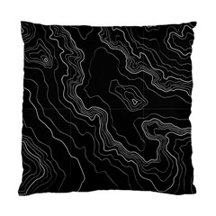 Black Topography Standard Cushion Case (one Side) by goljakoff