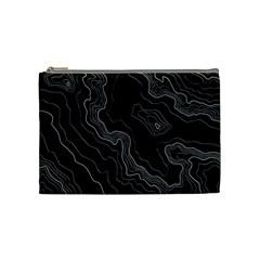 Black Topography Cosmetic Bag (medium) by goljakoff