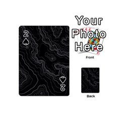 Black Topography Playing Cards 54 Designs (mini) by goljakoff