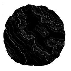 Black Topography Large 18  Premium Round Cushions by goljakoff