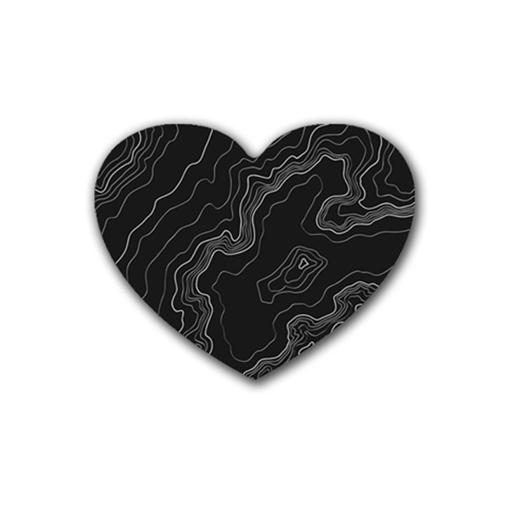 Topography map Rubber Coaster (Heart) 