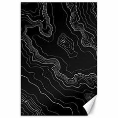 Black Topography Canvas 24  X 36  by goljakoff