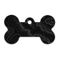 Black Topography Dog Tag Bone (two Sides) by goljakoff