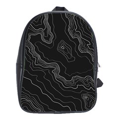 Black Topography School Bag (large) by goljakoff