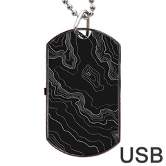 Black Topography Dog Tag Usb Flash (one Side) by goljakoff