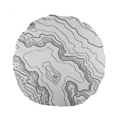 Topography Map Standard 15  Premium Round Cushions by goljakoff