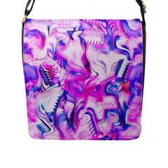 Hot Pink Fuchsia Flower Fantasy  Flap Closure Messenger Bag (L)