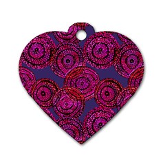 Unusual Circles  Abstraction Dog Tag Heart (two Sides) by SychEva