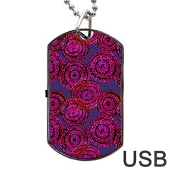 Unusual Circles  Abstraction Dog Tag Usb Flash (one Side) by SychEva