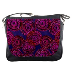 Unusual Circles  Abstraction Messenger Bag by SychEva