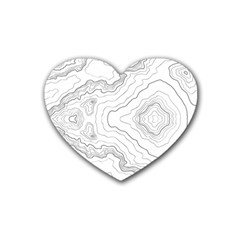 Topography Map Rubber Coaster (heart)  by goljakoff