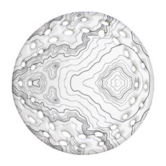 Topography Map Round Filigree Ornament (two Sides) by goljakoff