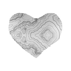 Topography Map Standard 16  Premium Heart Shape Cushions by goljakoff