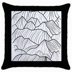Mountains Throw Pillow Case (black) by goljakoff