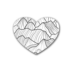 Mountains Rubber Coaster (heart)  by goljakoff