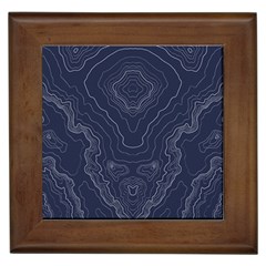 Blue Topography Framed Tile by goljakoff
