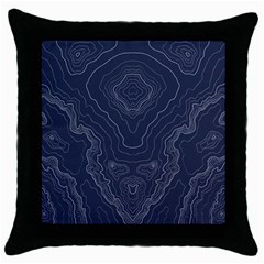Blue Topography Throw Pillow Case (black) by goljakoff